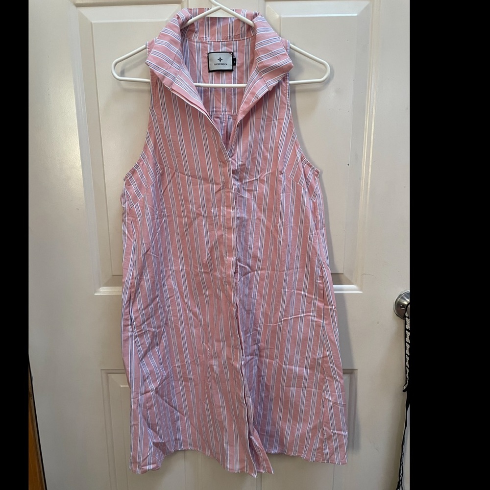 Pink and white stripped Tuckernuck mini dress